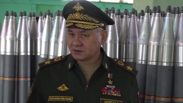 Russian Defense Minister, General of the Army Sergei Shoigu visits a weapons factory