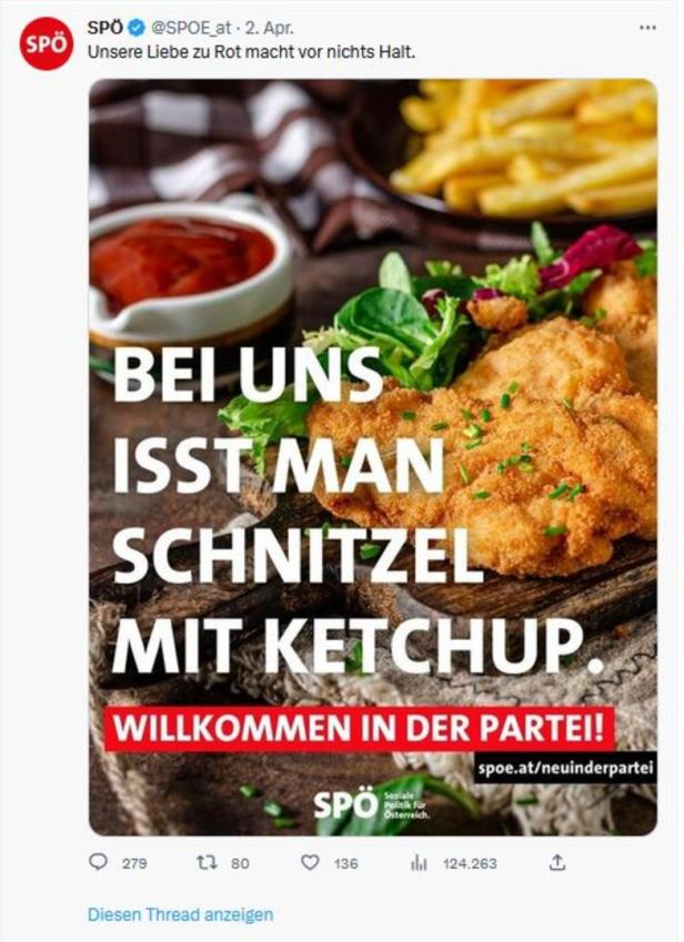 Gockel und Schnitzel mit Ketchup: SPÖ-Kampagne sorgt für Aufsehen