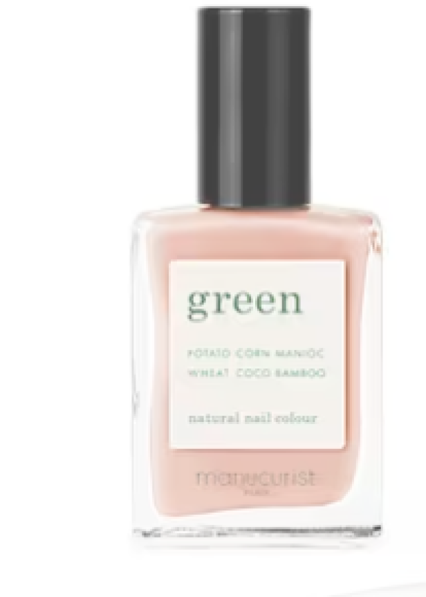Eine Flasche rosafarbener Nagellack der Marke Manucurist Paris.