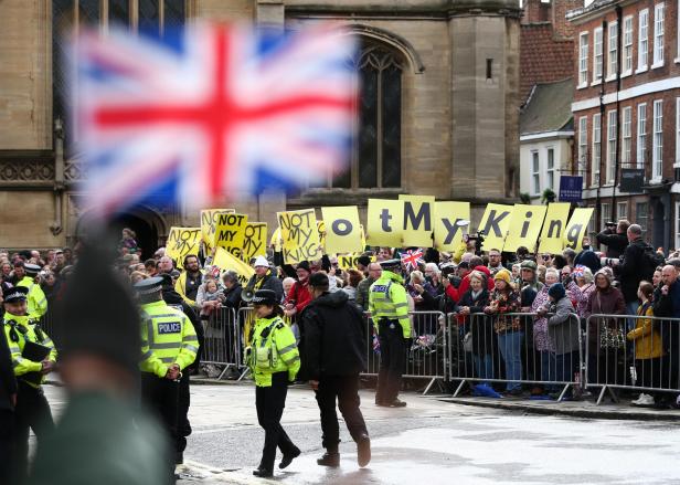 Britain's royal couple attend the Royal Maundy Service at York Minster