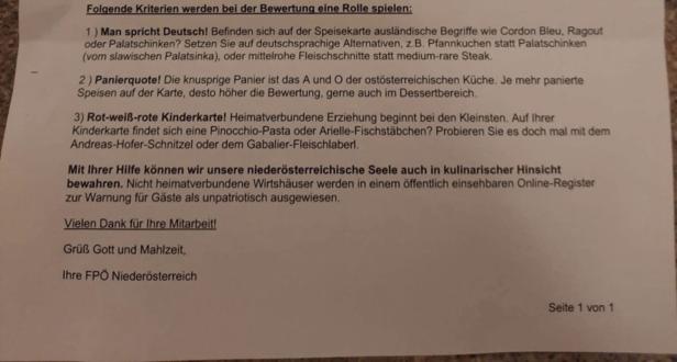 "Gabalier-Fleischlaberl": Wirbel um angebliche FPÖ-Tipps für Wirtshausprämie