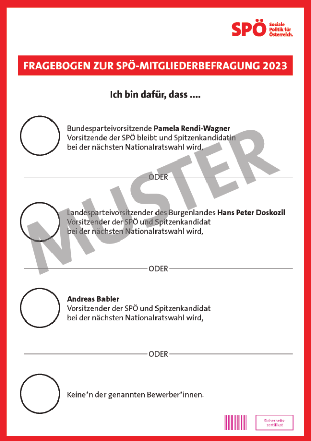 "Keine*r der Genannten": Der SPÖ-Stimmzettel sorgt für Verwunderung
