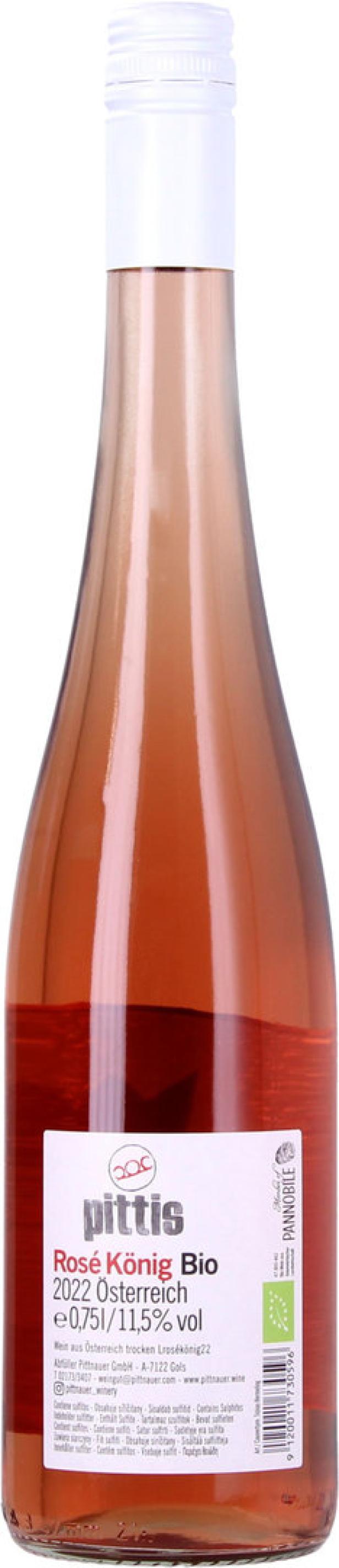 Eine Flasche „Pittis Rosé König Bio“ aus Österreich, Jahrgang 2022.