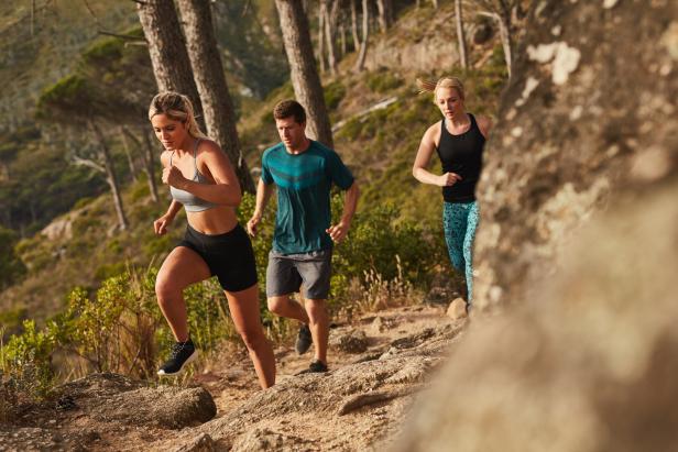 Young people running cross country