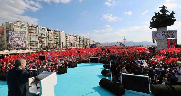 Turkish President Erdogan holds an election rally in Izmir