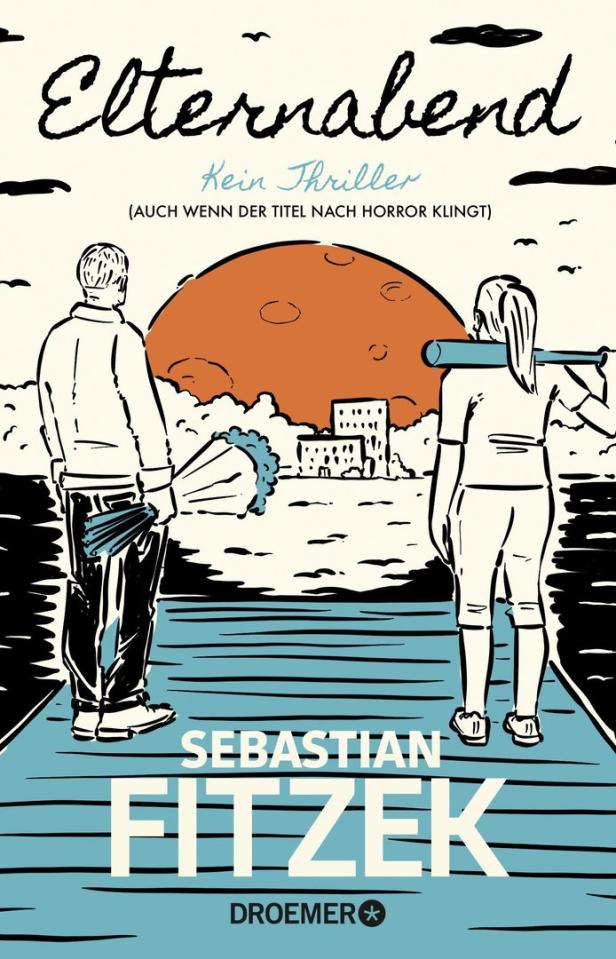 Das Cover des Buches „Elternabend“ von Sebastian Fitzek zeigt ein Paar auf einem Steg.