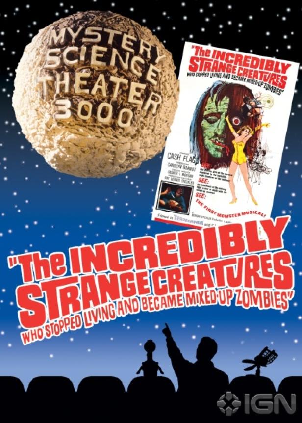 Ein Poster für „Mystery Science Theater 3000“ und den Film „The Incredibly Strange Creatures Who Stopped Living and Became Mixed-Up Zombies“.