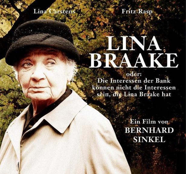 Das Filmplakat für „Lina Braake“ mit Lina Carstens in der Titelrolle.