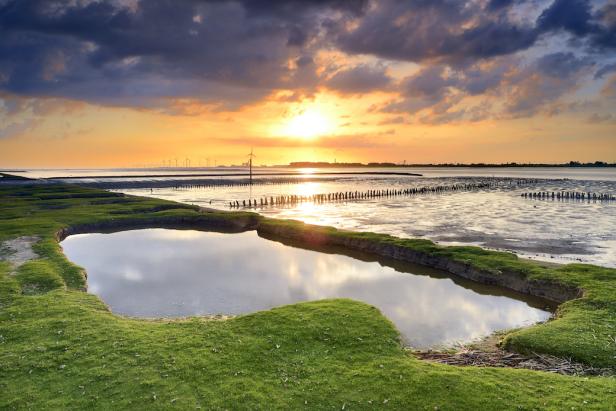 Abendstimmung am Wattenmeer.