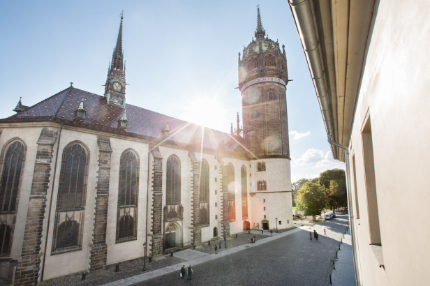 Wittenberg: Schlosskirche in der Lutherstadt, UNESCO Weltkulturerbe.