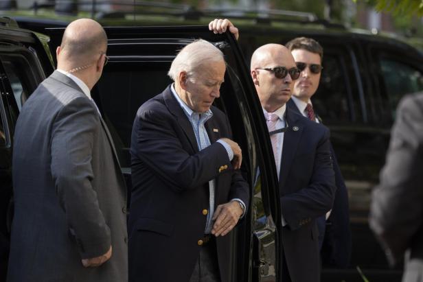 US President Joe Biden arrives for mass 