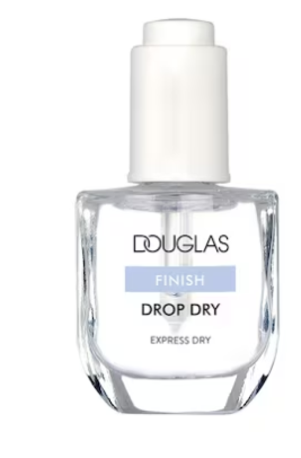 Eine Flasche „Douglas Finish Drop Dry Express Dry“ Nagellack-Trockner.