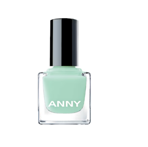Eine Flasche Nagellack der Marke Anny in einem hellen Mintgrün.