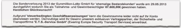 Warnung vor Abzocker-Welle mit falschem EuroMillionen-Brief