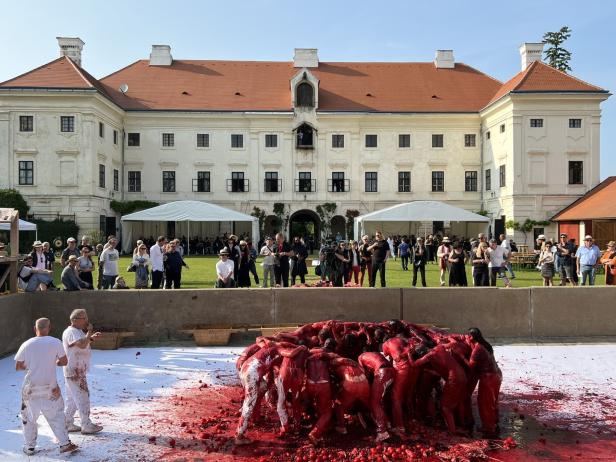 Nitsch-Pfingstfestspiele in Prinzendorf: Wein fließt, Blut spritzt