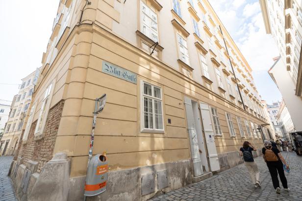 Blick in die Blutgasse in Wien, Österreich.
