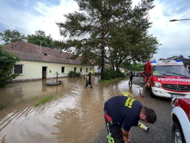 Überschwemmungen nach Starkregen im Bezirk Hollabrunn