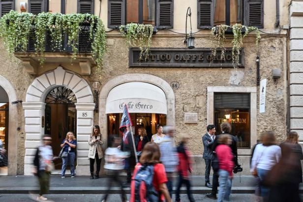 "Caffe Greco" am Fuße der Spanischen Treppe in Rom vor Zwangsräumung