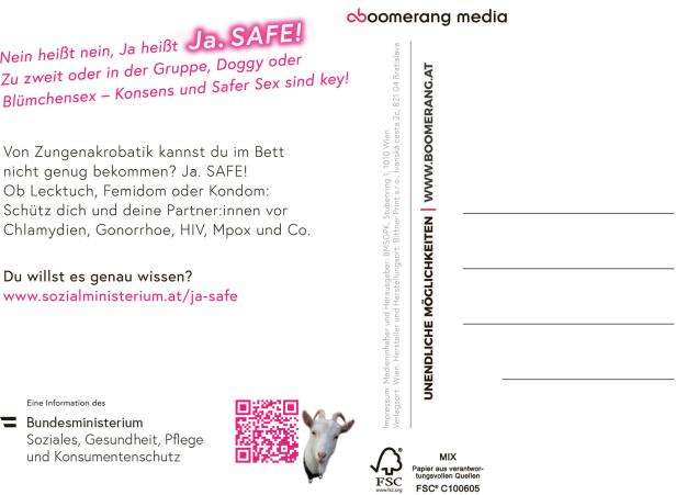 "Lust auf Lecken?“: Ministerium wirbt mit Postkarten für Safer Sex