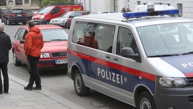 Ein Wiener Polizeiwagen steht auf der Straße.