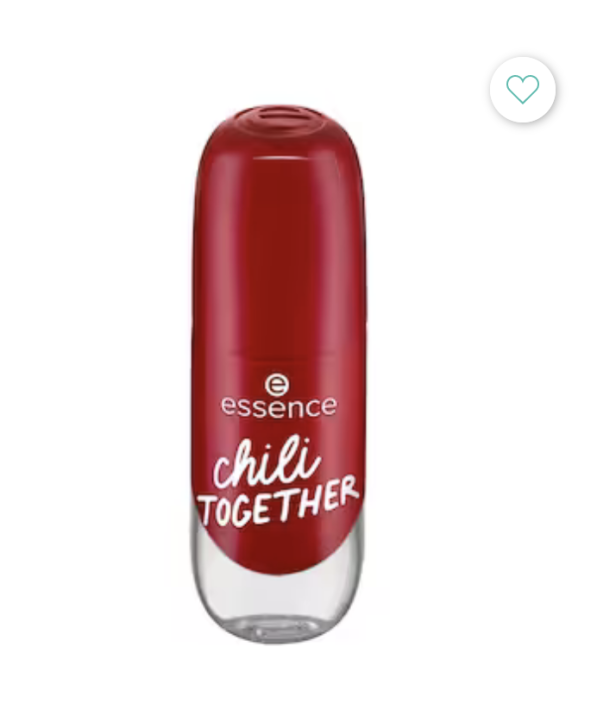 Ein roter Nagellack der Marke Essence mit der Aufschrift „chili TOGETHER“.