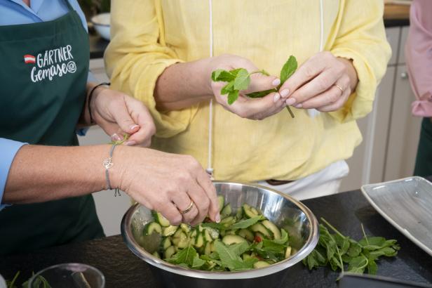Gartenfrisch aus dem Kochsalon: Melanzani-Lasagne mit Kräuter-Gurkensalat