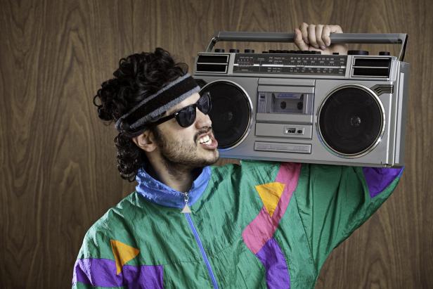 Fashion of the 1980's & 90's With Boombox