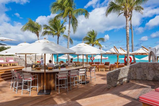 Strandbar im Eden Rock Hotel auf St. Barth.