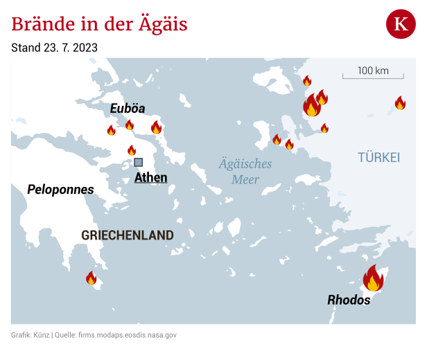 Rhodos in Flammen: 19.000 Personen evakuiert, Flüge gestoppt