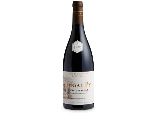 Eine Flasche Rotwein von Dugat-Py, Chorey-Les-Beaune, Jahrgang 2020.