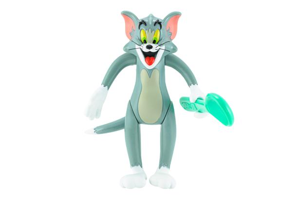 Eine Cartoon-Figur von Kater Tom hält eine grüne Keule in der Hand.