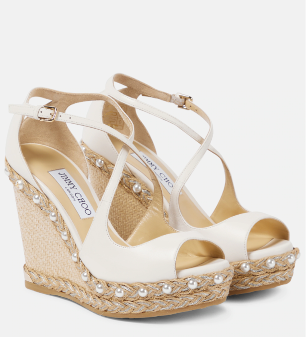 Espadrille-Wedges Dakota 120 aus Leder von Jimmy Choo.