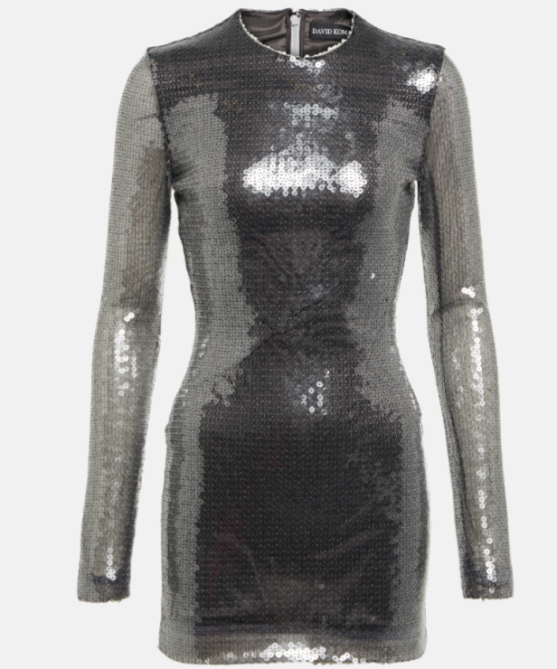 Ein silbernes Minikleid von David Koma.