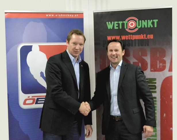 Hartl Christian (Generalsekretär ÖEHV), Smetanig Siegfried (Wettpunkt) Wettpunkt bleibt auf dem Eis