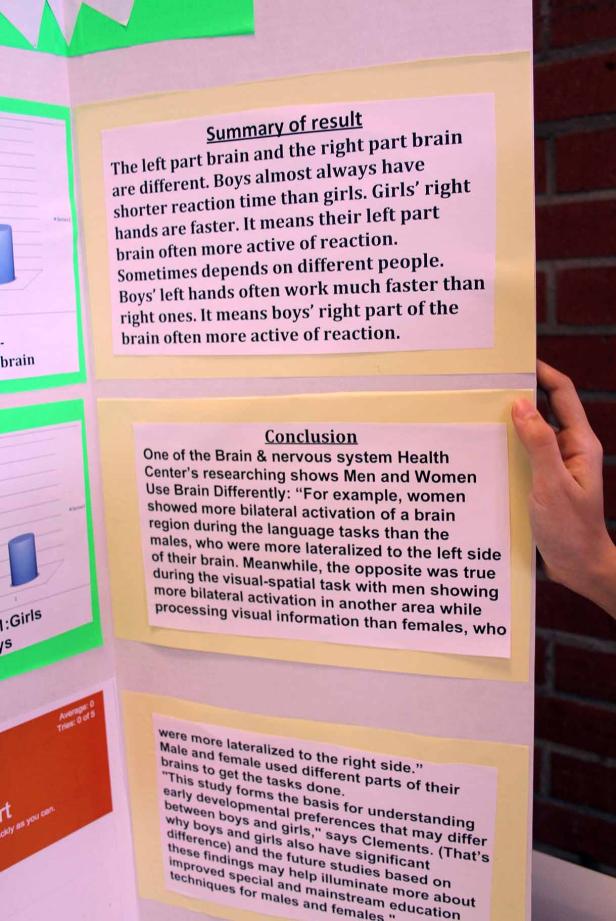 Eine Wissenschaftsausstellung über Unterschiede im Gehirn von Jungen und Mädchen.