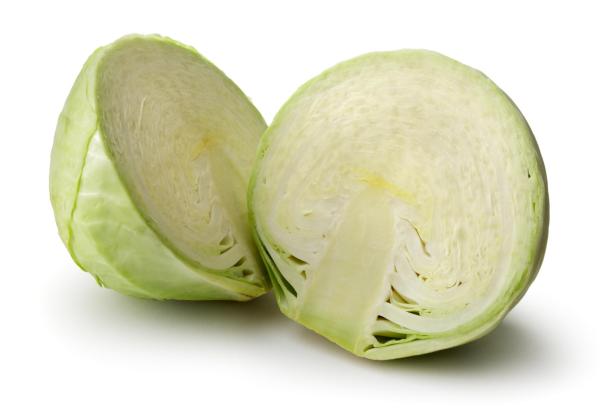 Vegetables: White Cabbage Isolated on White Background