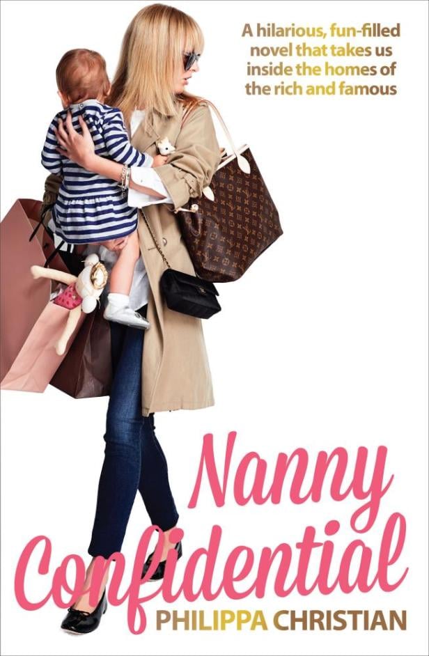 Das Cover des Buches „Nanny Confidential“ von Philippa Christian zeigt eine Frau mit Kind und Einkaufstüten.