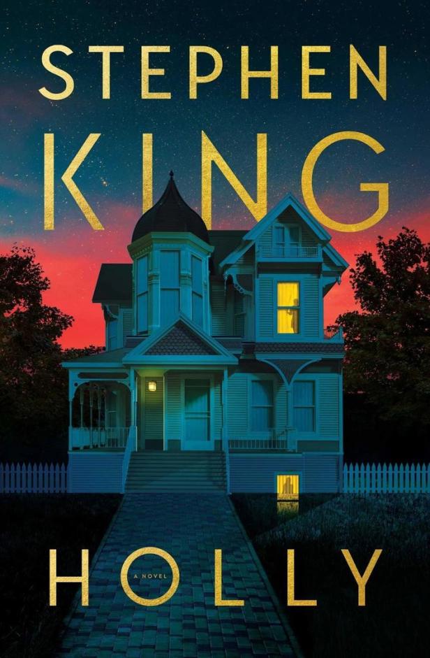 Das Cover des Romans „Holly“ von Stephen King zeigt ein unheimliches Haus bei Nacht.