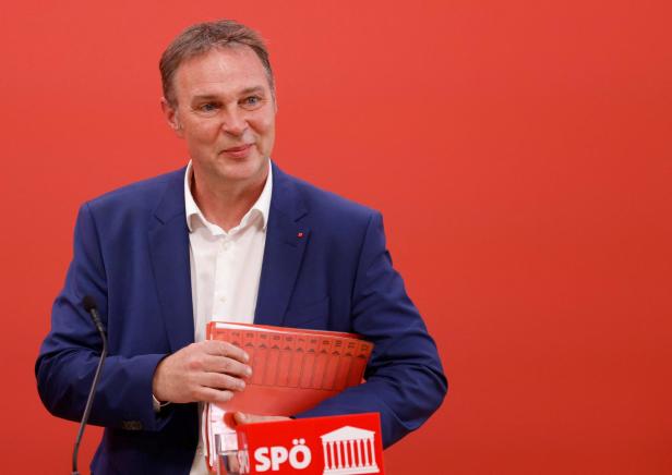 Austria's Social Democrats new party leader Babler attends a news conference in Vienna