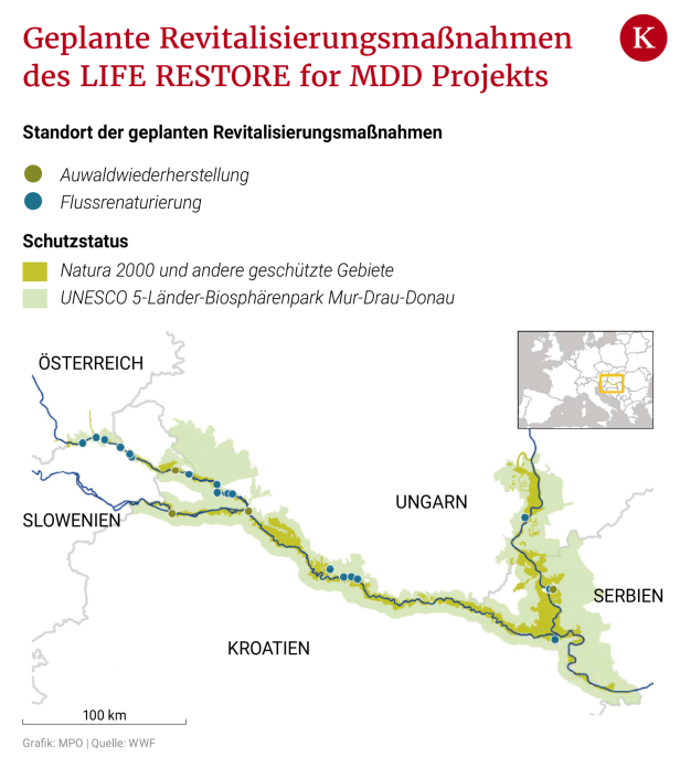 Europäisches Großprojekt: Entlang von Mur, Drau und Donau wird renaturiert