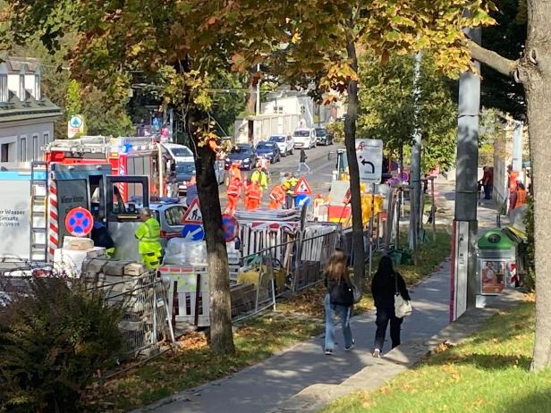 Überschwemmung in Wien-Döbling: Hydrant beschädigt