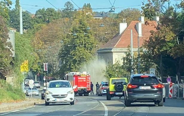 Überschwemmung in Wien-Döbling: Hydrant beschädigt