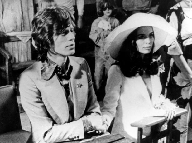 Mick Jagger und Bianca Pérez-Mora Macias bei ihrer Hochzeit im Jahr 1971.