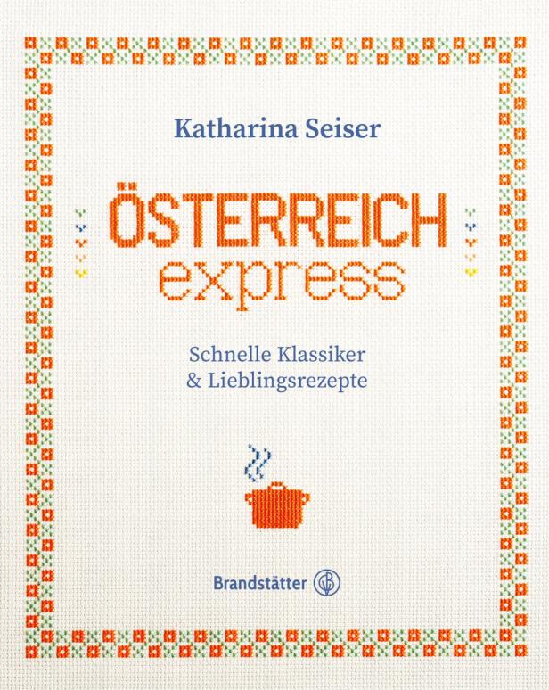 Das Cover des Buches „Österreich Express“ von Katharina Seiser im Stil einer Stickerei.