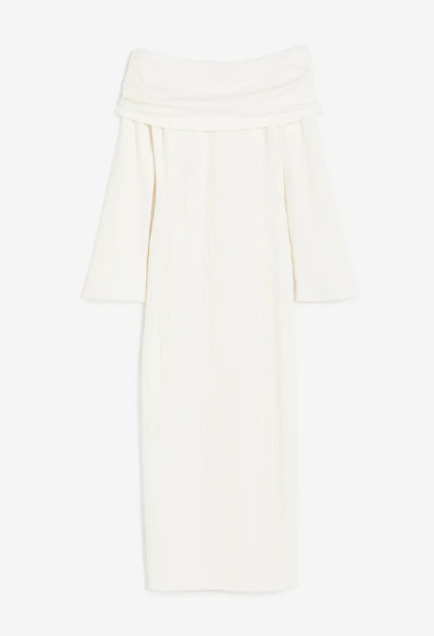 Schulterfreies Bodycon-Kleid.