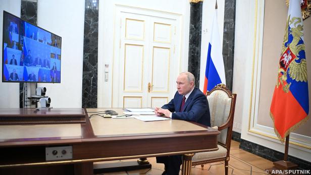 Putin bei Videokonferenz (Archivbild)