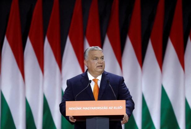 FILE PHOTO: Hungarian Prime Minister Viktor Orban delivers a speech during the Fidesz party congress in Budapest