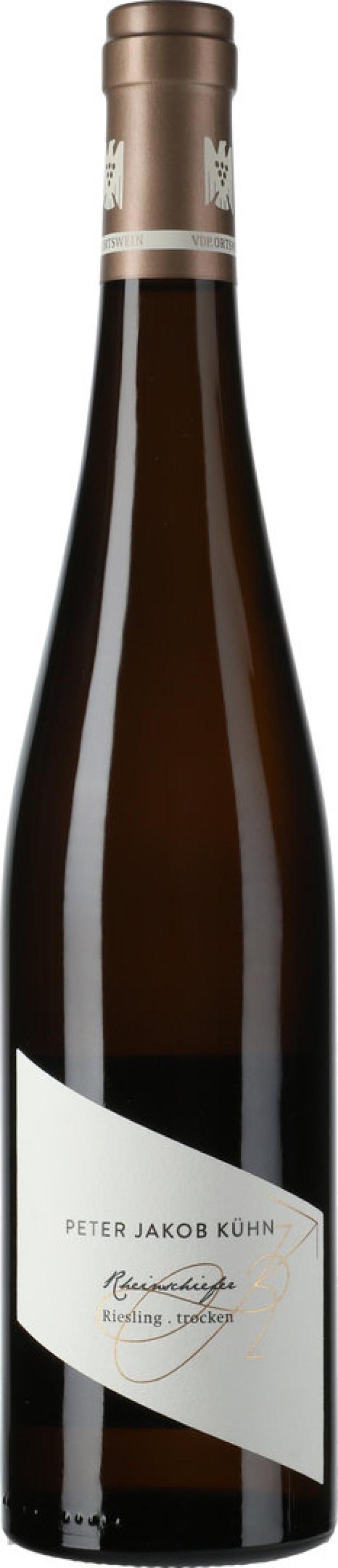 Eine Flasche „Peter Jakob Kühn“ Riesling, trocken.