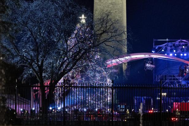 Der National Christmas Tree auf der Ellipse.