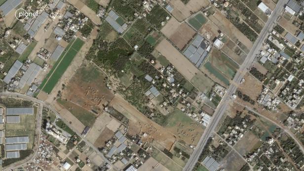 Satellite imagery over Deir al-Balah, Gaza